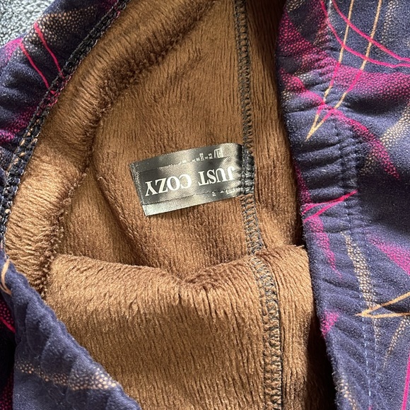 Just Cozy fleece line leggings purple, pink abstract design size M/L - Picture 3 of 6